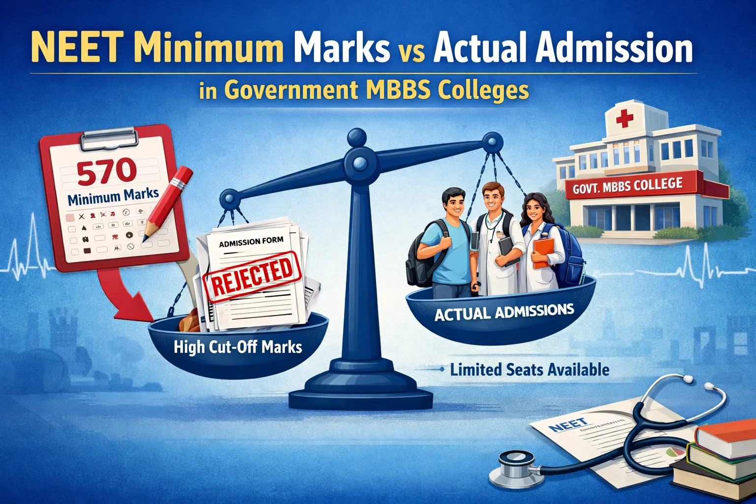 NEET Minimum Marks vs Actual Admission in Government MBBS Colleges